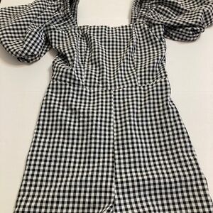 Altar’d State Soft Romper Black Gingham Sz S